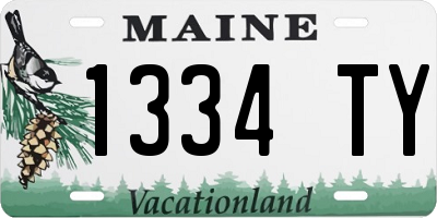 ME license plate 1334TY