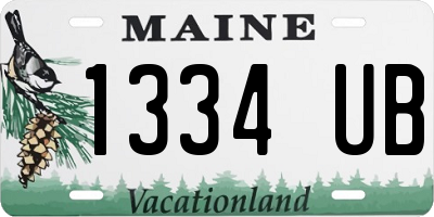 ME license plate 1334UB
