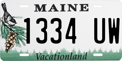 ME license plate 1334UW