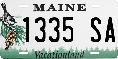 ME license plate 1335SA