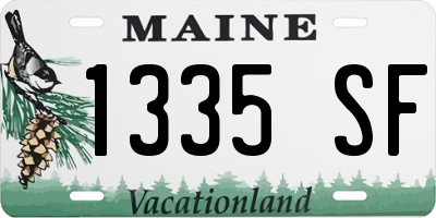 ME license plate 1335SF
