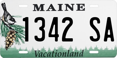 ME license plate 1342SA