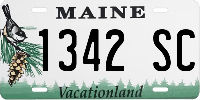 ME license plate 1342SC