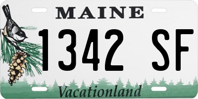 ME license plate 1342SF