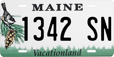 ME license plate 1342SN