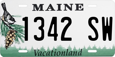 ME license plate 1342SW