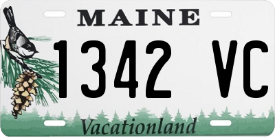 ME license plate 1342VC