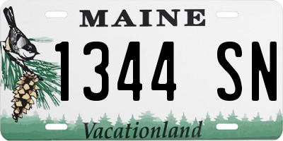 ME license plate 1344SN