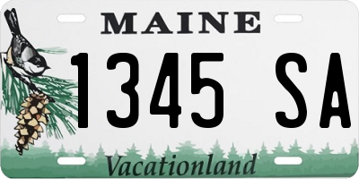 ME license plate 1345SA