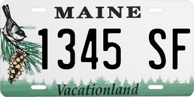 ME license plate 1345SF