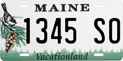 ME license plate 1345SO