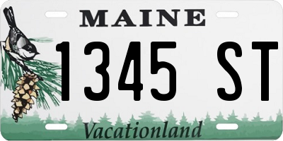 ME license plate 1345ST