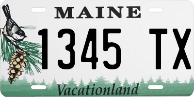 ME license plate 1345TX