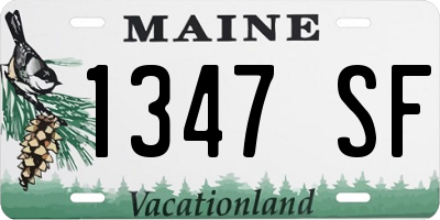ME license plate 1347SF