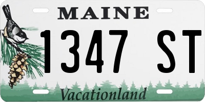 ME license plate 1347ST