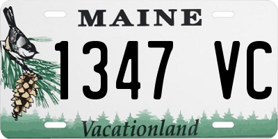 ME license plate 1347VC