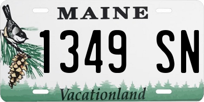 ME license plate 1349SN