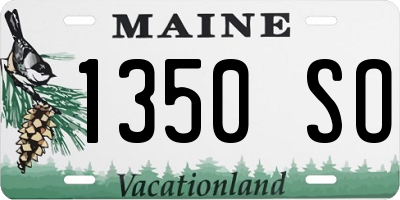 ME license plate 1350SO