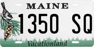 ME license plate 1350SQ