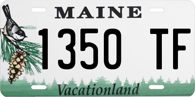 ME license plate 1350TF