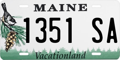 ME license plate 1351SA