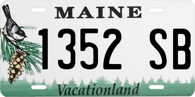 ME license plate 1352SB