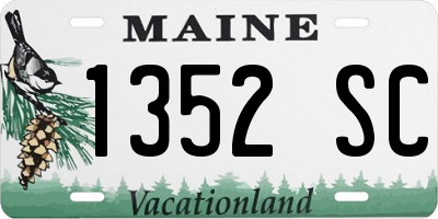 ME license plate 1352SC