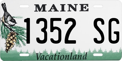 ME license plate 1352SG