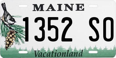 ME license plate 1352SO
