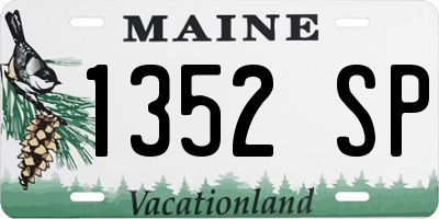 ME license plate 1352SP