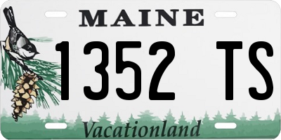 ME license plate 1352TS