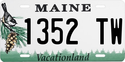ME license plate 1352TW