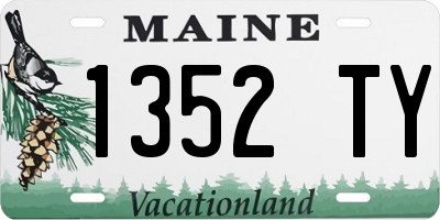 ME license plate 1352TY