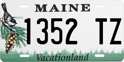 ME license plate 1352TZ