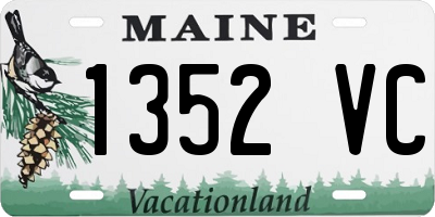 ME license plate 1352VC