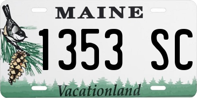 ME license plate 1353SC