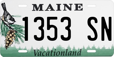 ME license plate 1353SN