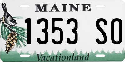 ME license plate 1353SO