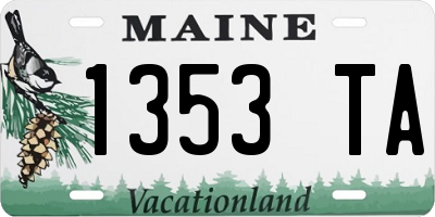 ME license plate 1353TA