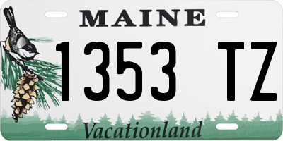 ME license plate 1353TZ