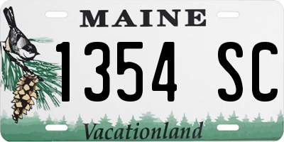 ME license plate 1354SC
