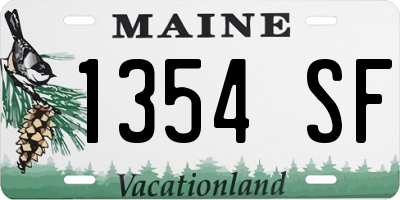 ME license plate 1354SF