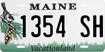 ME license plate 1354SH