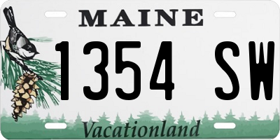 ME license plate 1354SW