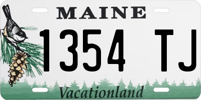ME license plate 1354TJ