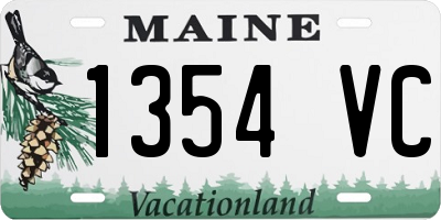 ME license plate 1354VC