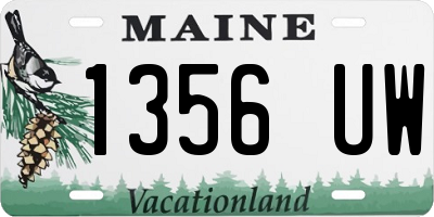 ME license plate 1356UW