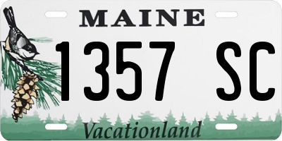 ME license plate 1357SC