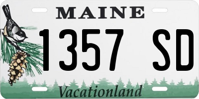 ME license plate 1357SD