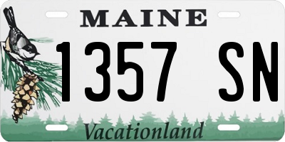ME license plate 1357SN